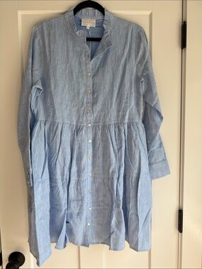 Alice Walk Linen Ruffle Dress NWT
